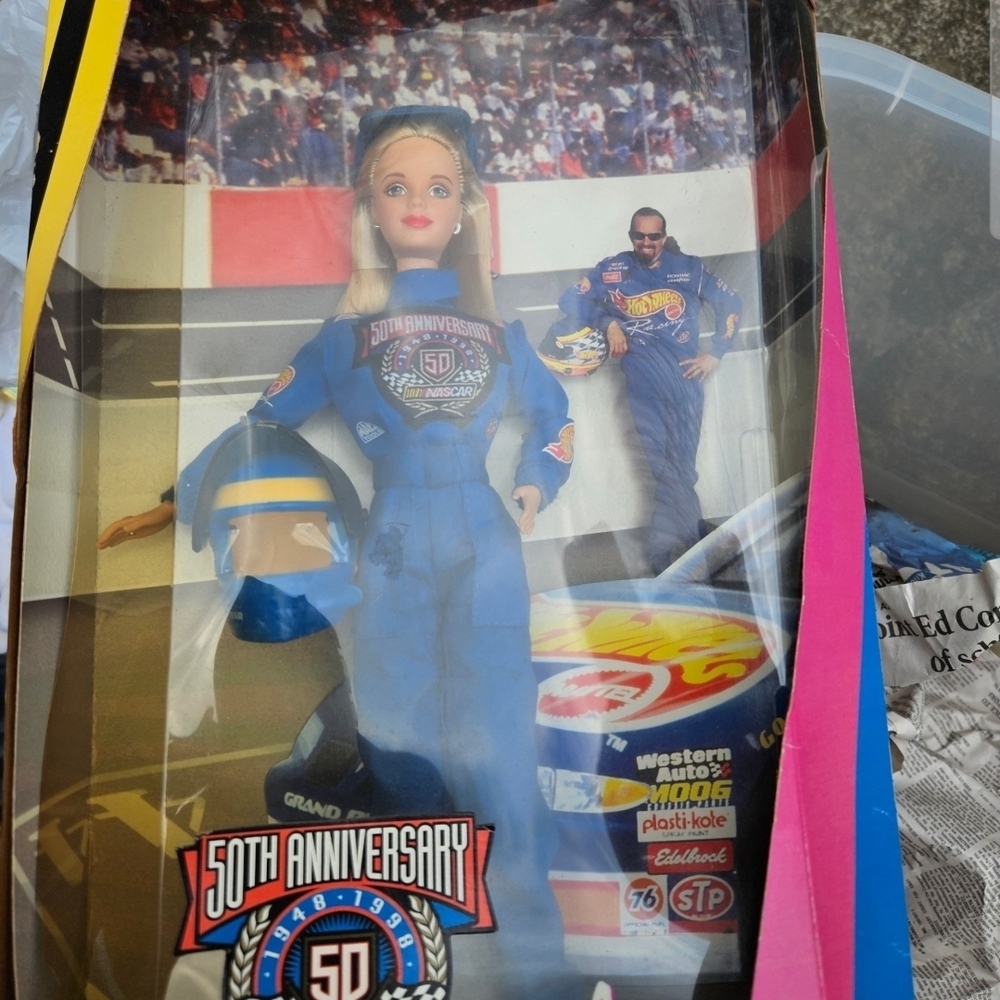 Barbie NASCAR 50th Anniversary Driver Doll - Blue with Yellow Helmet Accents